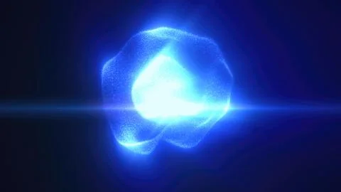 Abstract blue light particles forming a soft sphere shape against a dark ba.. Stockillustratie