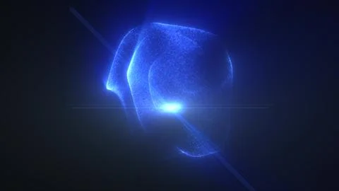 Abstract blue light particles forming a soft sphere shape against a dark back Stock Illustration