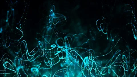 Abstract blue light particles glow and swirl in dynamic motion Stock Footage 328172706