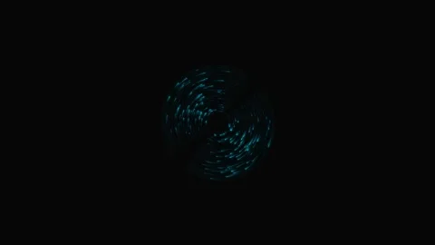 Abstract blue light particles spinning in circular motion against black bac.. Video stock 341770785