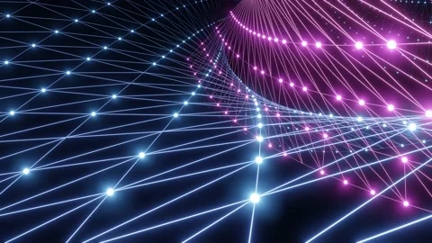 Abstract blue light polygon on black background. 3d rendering Video stock 199426402