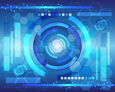 Abstract blue light power technology design background vector. Stock Illustration