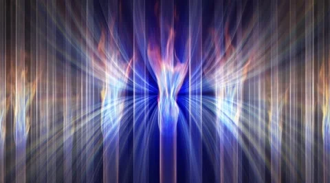 Abstract blue light rays and flickering flames Stock Footage 331458802