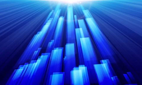 Abstract blue light rays background with glowing rectangular shapes. futuristic Stock Illustration