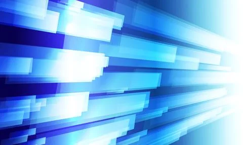 Abstract blue light rays background with glowing rectangular shapes. speed Stock Illustration