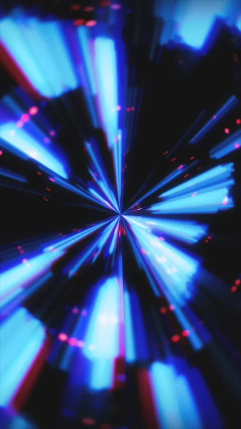 Abstract blue light rays emanate from a central point 스톡 동영상 331531118