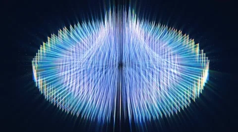 Abstract blue light rays radiating from center Stock Footage 331458066