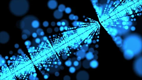 Abstract Blue Light Rays with Sparkling Particles futuristic design of radiant Video stock 296797295