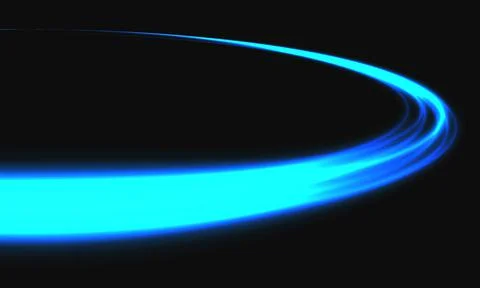 Abstract blue light speed dynamic curve on black background technology vector Stock Illustration
