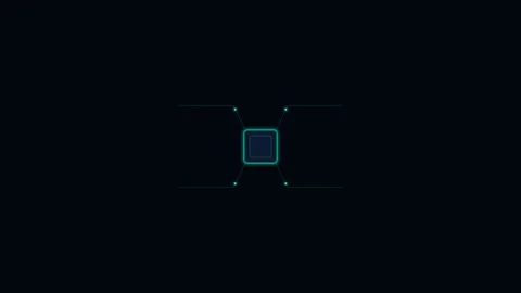 Abstract blue light square tunnel effect on a deep black background Stock-Footage 338310672