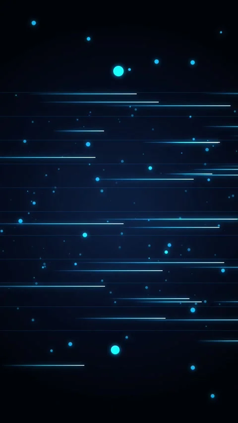 Abstract blue light streaks and particles moving fast through dark space. Stock Footage 346973783