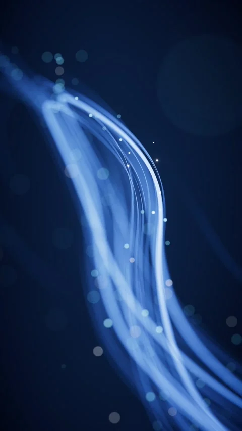 Abstract blue light streaks flow dynamically across dark background footage Stock-Footage 327345190
