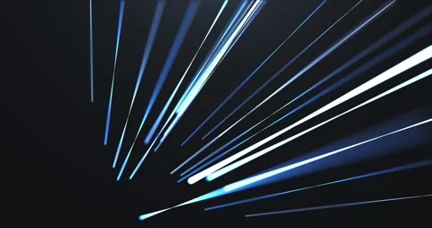 Abstract blue light streaks moving through dark space, dynamic motion lines c Stock Footage 326779912