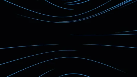 Abstract blue light streaks moving fast on black background with cinematic .. Video stock 342521273