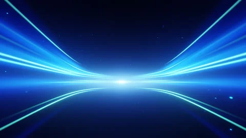 Abstract Blue Light Streaks in Space Background Stock Footage 266918906