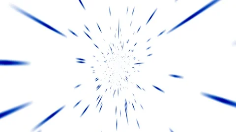 Abstract Blue Light Streaks on White Background Hyperspace Warp Effect Stock Footage 339924834