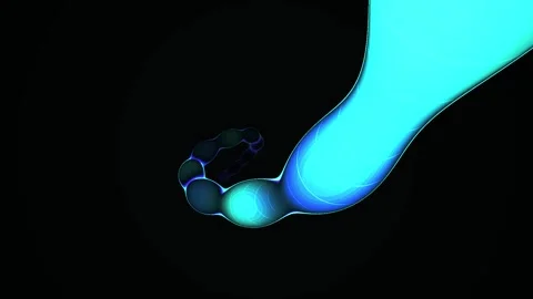 Abstract Blue Light Swirls Forming Complex Structures on Black Background. Stock Footage 334413995