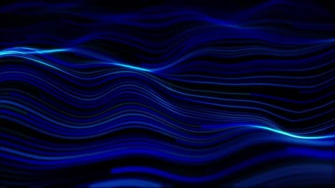 Abstract Blue Light Trail Waves. Twisted Curves Glow Lines. Cold Tech Cosmi.. 스톡 동영상 333197306