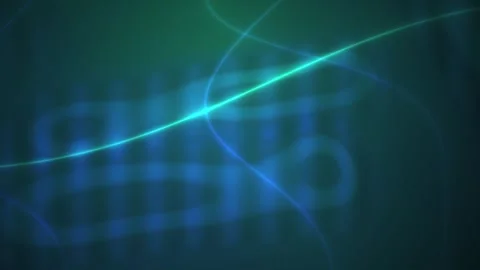 Abstract Blue Light Trails and Curved Energy Waves Looping Motion Background Stock Footage 344713435