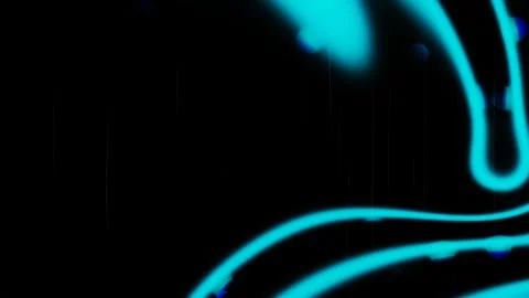 Abstract Blue Light Trails Motion Graphic with Vintage Film Effect Stock Footage 340211376