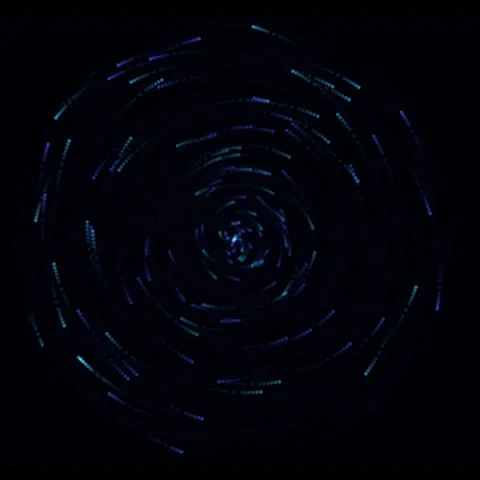 Abstract blue light trails swirling in cosmic motion against dark backgroun.. Stock Footage 339947422