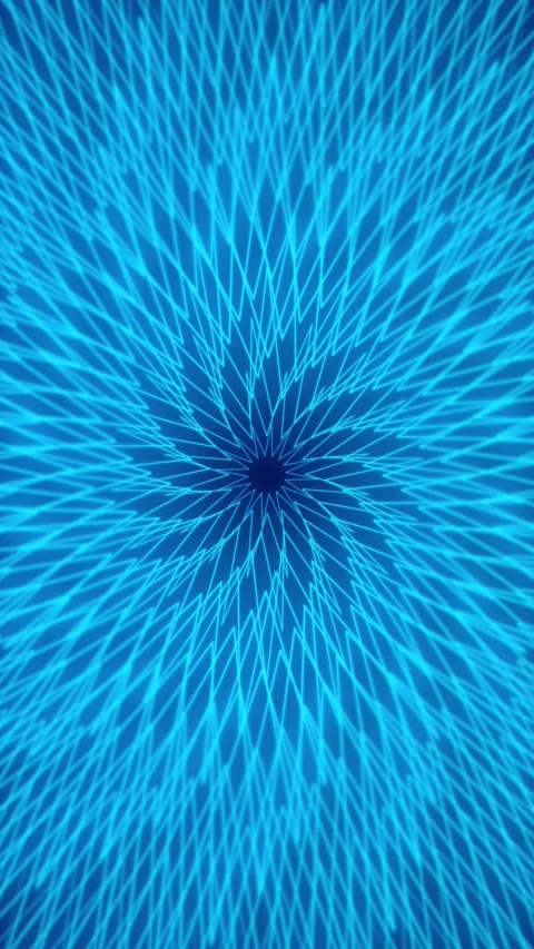 Abstract blue light tunnel background animation with rays vertical Video stock 313087558