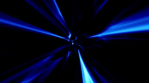 Abstract blue light tunnel effect with fast motion Stock Footage 332300118
