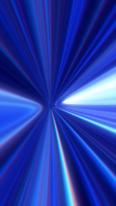 Abstract blue light tunnel with glowing motion streaks converging into a fu.. Stock Footage 330885406