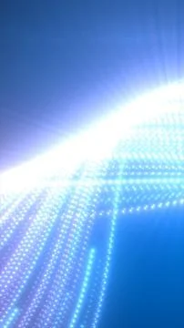 Abstract blue light wave composed of glowing digital particles radiating ener イラスト素材