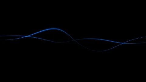 Abstract Blue Light Wave Moving on Black Background. Stock Footage 339309689