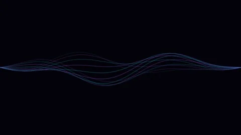 Abstract blue light wave pattern composed of thin glowing digital lines Stock Footage 339618762