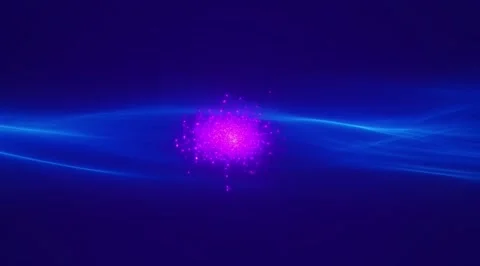 Abstract blue light waves and purple particles Stock Footage 331461389