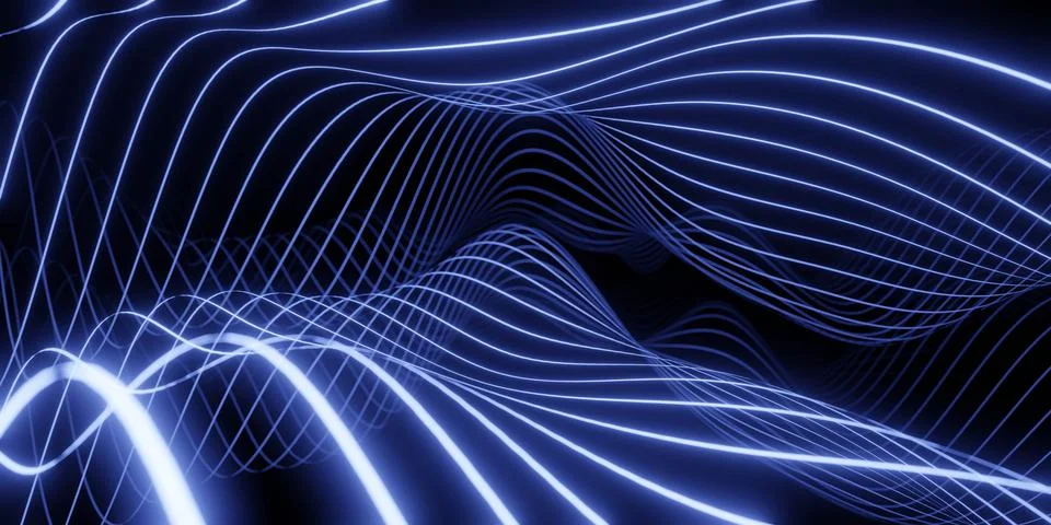 Abstract Blue Light Waves Background Stock Illustration