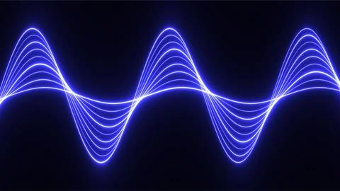 Abstract Blue Light Waves with Dynamic Flow. 스톡 일러스트