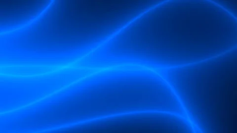Abstract Blue Light Waves Flowing Smoothly Across Dark Background. Stock Footage 339125798