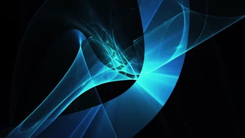 Abstract Blue Light Waves Flowing on Dark Background 4K Видео 346153694