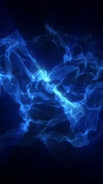 Abstract blue light waves flowing across a dark background, symbolizing mot.. Stock Illustration
