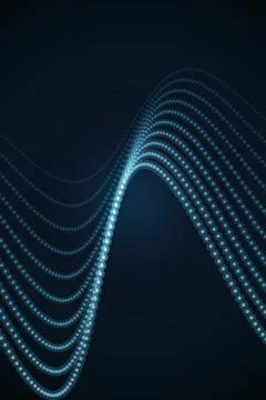 Abstract blue light waves forming elegant curved patterns against dark space 스톡 일러스트