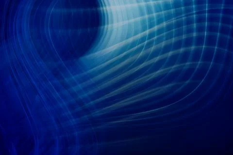 Abstract blue light waves forming curved lines with soft motion Stock Photos
