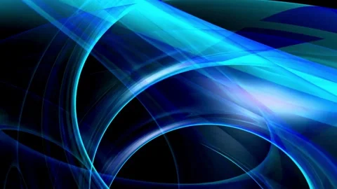 Abstract blue light waves moving in dark background Video stock 334572885