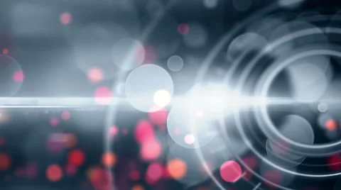 Abstract blue lighting rings with red particles animation Stock-Footage 68341950