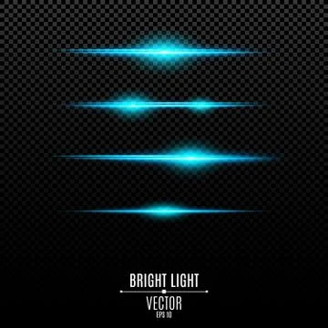 Abstract blue lights on a transparent background. Bright flashes and glare of 스톡 일러스트