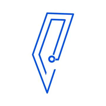 Abstract Blue Line Art Vector Stock Illustration
