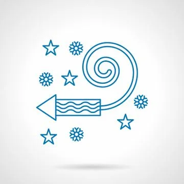 Abstract blue line fireworks vector icon Stock Illustration