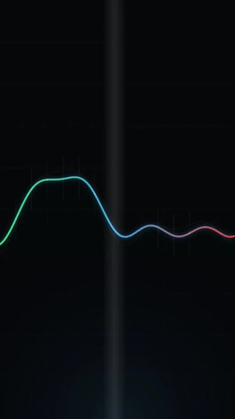 Abstract blue line graph showing financial market trends on black background Stock Footage 345493018