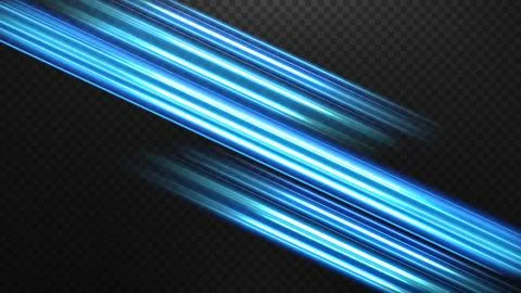 Abstract Blue Line of Light on A Transparent Background, Isolated and Easy .. Stock Illustration