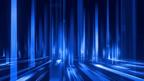 Abstract blue line stream flow big data speed line background technology Stock Footage 280895447