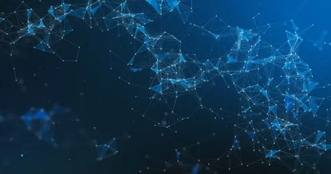 Abstract blue line stream plexus flowing movement with lines and dots 스톡 동영상 122349886