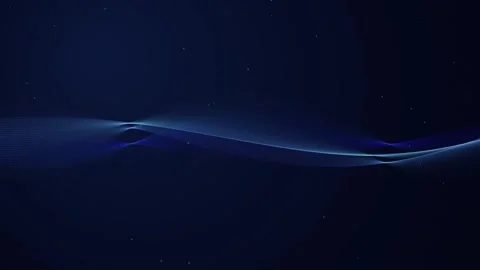 Abstract Blue Line Wave Motion Background with Glowing Particles Stock Footage 342109228