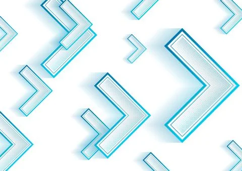 Abstract blue linear arrows geometric tech background イラスト素材
